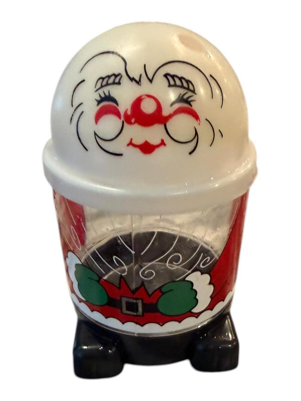 Vintage Santa Claus Candy Container Plastic Christmas Coffe Cup